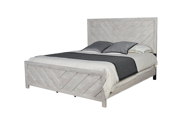 English Elm Denver King Size Modern Wood Bed with Elegant Headboard, Solid & Manufactured Frame, Natural Finish B009S01276