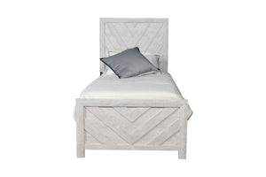 English Elm DENVER Twin Bed Modern Wood Frame with Elegant Headboard, Solid & Manufactured Wood, Natural Finish B009S01851