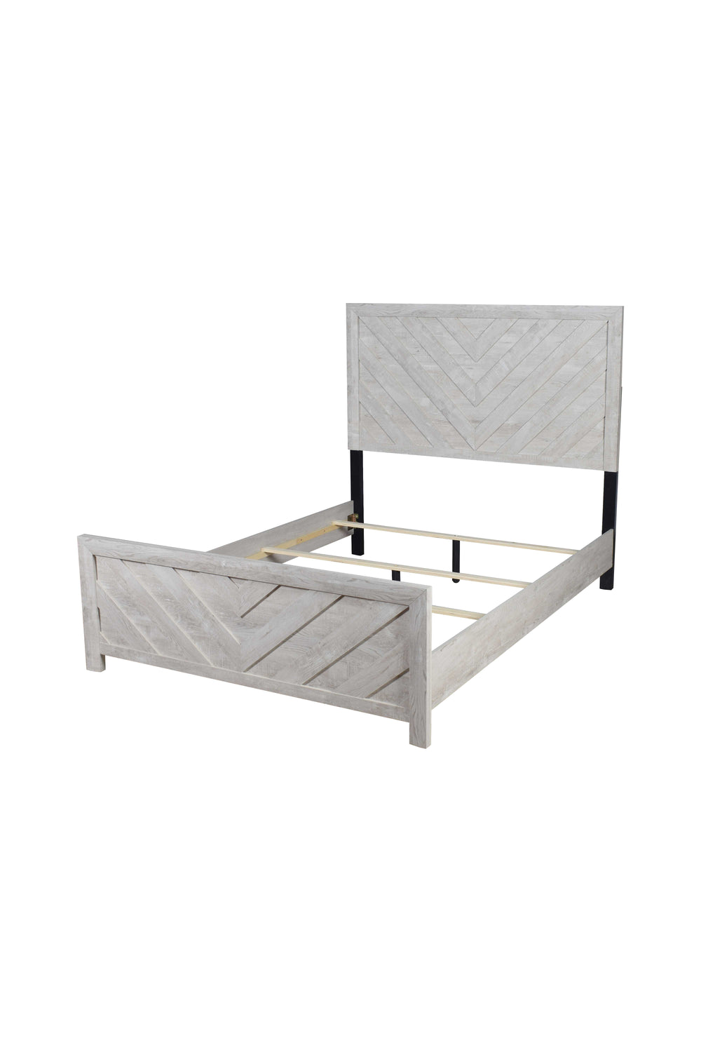 English Elm Denver Modern Queen Bed in Natural Wood Finish — Chic Solid & Manufactured Wood Frame, Padded Headboard, Contemporary Comfort B009S01269