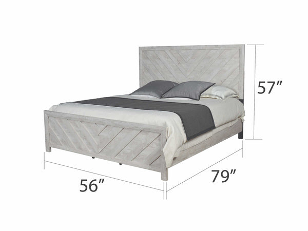 English Elm DENVER Full Bed Modern Wood Frame in Natural Finish — Stylish Headboard, Solid & Manufactured Wood Craftsmanship B009S01840