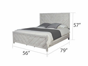 English Elm DENVER Modern Full Bed in Natural Wood Finish — Sleek Solid & Manufactured Wood Frame, Stylish Headboard (Full) B009S01268