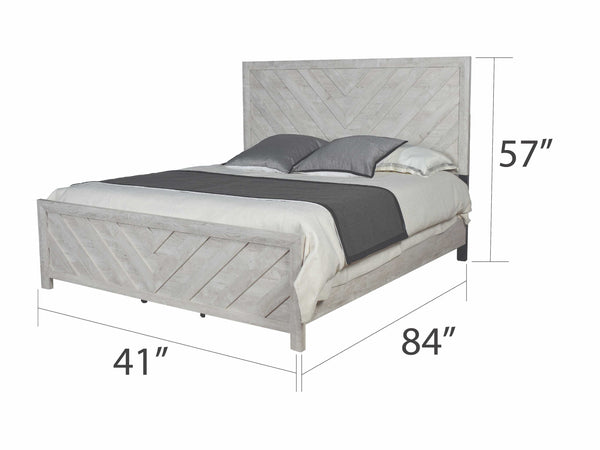 English Elm DENVER Twin Bed Modern Wood Frame with Elegant Headboard, Solid & Manufactured Wood, Natural Finish B009S01851