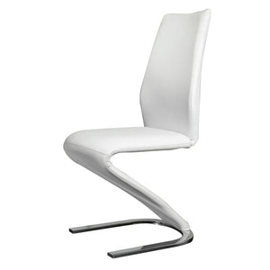 English Elm Contemporary Z-Style Dining Chairs Set of 2 with Chrome Frame Sleek Leatherette Comfort & Flair White 31 L x 26 W x 21 H B011P152662