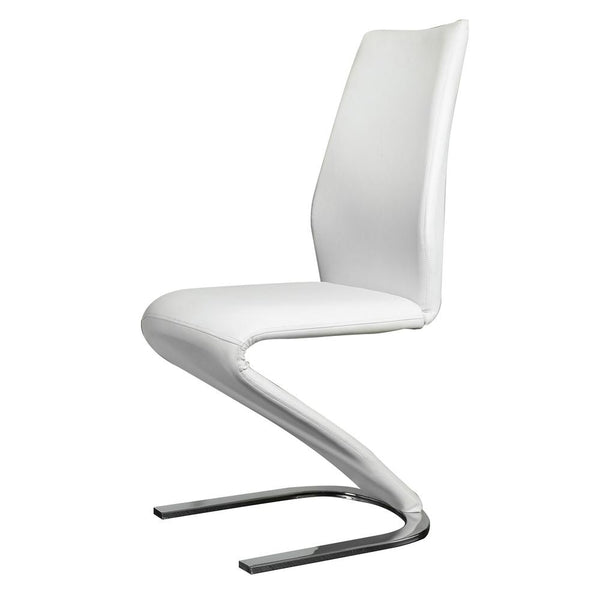 English Elm Contemporary Z-Style Dining Chairs Set of 2 with Chrome Frame Sleek Leatherette Comfort & Flair White 31 L x 26 W x 21 H B011P152662