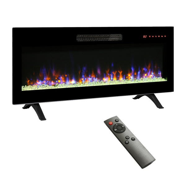 English Elm 42 Inch Recessed Electric Fireplace Slim Led Wall Mount with Multicolor Flame Heater W1769133638