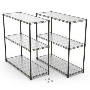 English Elm 2 Heavy Duty Wire Shelving Units 3 Tier Steel Garage Pantry Storage with Liners W1550127378