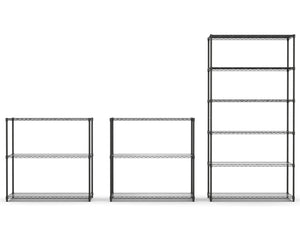 English Elm 2 Heavy Duty Wire Shelving Units 3 Tier Steel Garage Pantry Storage with Liners W1550127378