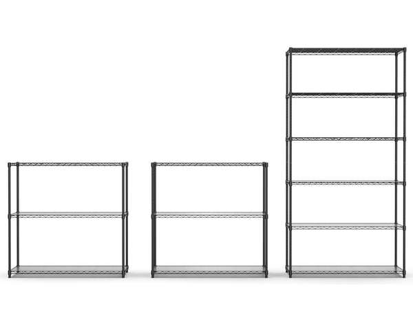 English Elm 2 Heavy Duty Wire Shelving Units 3 Tier Steel Garage Pantry Storage with Liners W1550127378