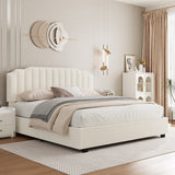 Hearth and Haven Lift Up Beige Velvet Full Size Bed W2239141436