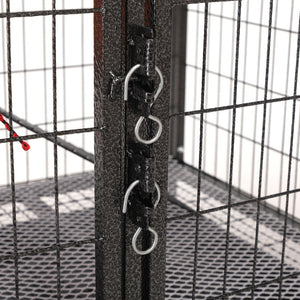 English Elm 4-story Pet Hutch Cage Iron Wire Multi-level Habitat with Ramps Lockable Wheels W2181P153020