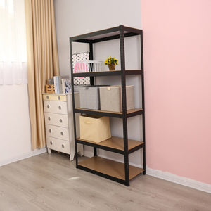 English Elm Storage Shelves Five Tier Adjustable Steel Rack for Garage Pantry or Warehouse Use W1790120828
