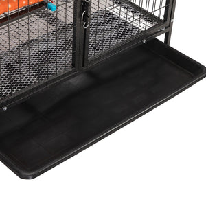 English Elm 4-story Pet Hutch Cage Iron Wire Multi-level Habitat with Ramps Lockable Wheels W2181P153020