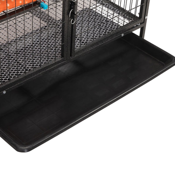 English Elm 4-story Pet Hutch Cage Iron Wire Multi-level Habitat with Ramps Lockable Wheels W2181P153020