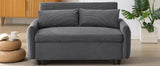 English Elm 57.48" Pull-Out Sofa Bed Convertible Couch 2 Seat Loveseat Sofa Modern Sleeper Sofa With Two Throw Pillows and Usb Ports For Living Room, Dark Grey