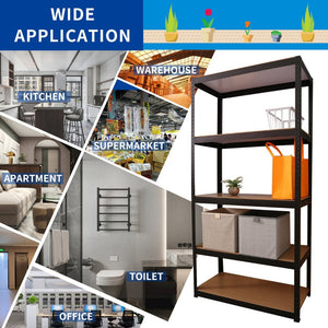 English Elm Storage Shelves Five Tier Adjustable Steel Rack for Garage Pantry or Warehouse Use W1790120828