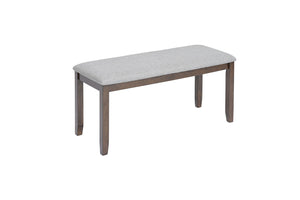 English Elm 6 Piece Walnut Dining Set - Modern Rectangular Table With Upholstered Chairs & Versatile Bench W1998S00011