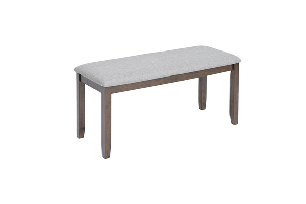 English Elm 6 Piece Walnut Dining Set - Modern Rectangular Table With Upholstered Chairs & Versatile Bench W1998S00011