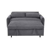 English Elm 57.48" Pull-Out Sofa Bed Convertible Couch 2 Seat Loveseat Sofa Modern Sleeper Sofa With Two Throw Pillows and Usb Ports For Living Room, Dark Grey