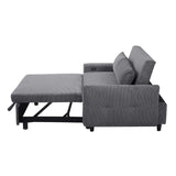 English Elm 57.48" Pull-Out Sofa Bed Convertible Couch 2 Seat Loveseat Sofa Modern Sleeper Sofa With Two Throw Pillows and Usb Ports For Living Room, Dark Grey