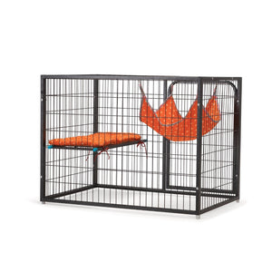 English Elm 4-story Pet Hutch Cage Iron Wire Multi-level Habitat with Ramps Lockable Wheels W2181P153020