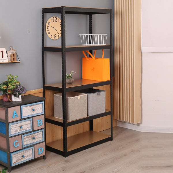 English Elm Storage Shelves Five Tier Adjustable Steel Rack for Garage Pantry or Warehouse Use W1790120828