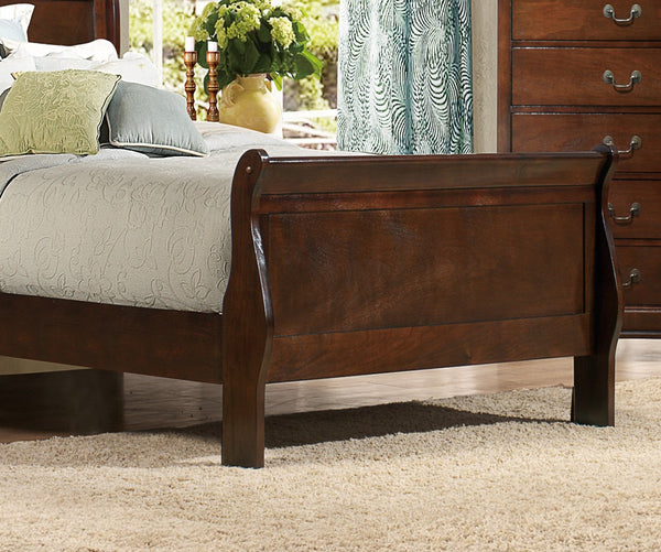 English Elm Classic Mayville Full Sleigh Bed with Louis Philippe Inspired Silhouette in Burnished Cherry Finish, Timeless Appeal Brown 76.5 L x 6.75 W x 3.75 H B011S00682