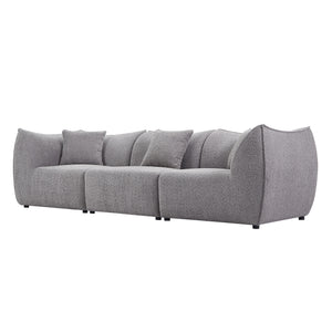 English Elm 111 Inch Sofa, Comfy Sofa Couch With Deep Seats Modern Sofa- 3 Seater Sofa, Couch For Living Room Apartment Lounge Grey