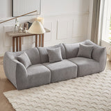 English Elm 111 Inch Sofa, Comfy Sofa Couch With Deep Seats Modern Sofa- 3 Seater Sofa, Couch For Living Room Apartment Lounge Grey