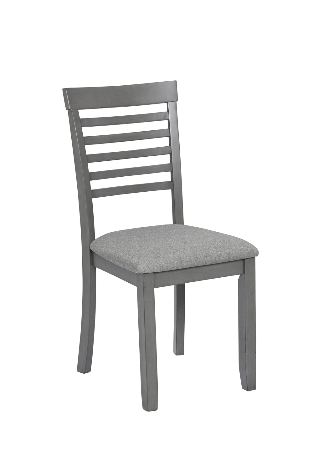 English Elm Wooden Solid Wood Dining Chairs Set of 4 with Ergonomic Ladder Back, Foam Linen Seats, Non-Slip Pads Gray W1998126409