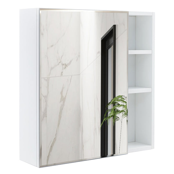 English Elm A white MDF mirror cabinet wall-mounted with storage, high-def glass, space-saving design, easy DIY install W1151135030 W1151P318194