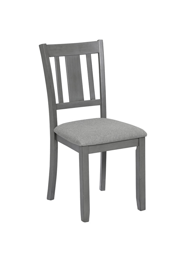 English Elm 5 Piece Rectangular Acacia Wood Dining Set with Linen Upholstered Chairs for Kitchen W1998S00015