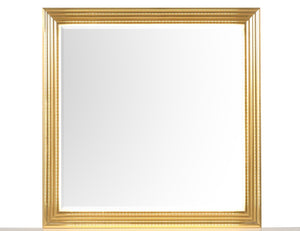 English Elm Obsession Square LED Bedroom Mirror with Gold Wood Frame, Elegant Modern Vanity Accent, 36" G150108857