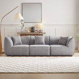 English Elm 111 Inch Sofa, Comfy Sofa Couch With Deep Seats Modern Sofa- 3 Seater Sofa, Couch For Living Room Apartment Lounge Grey