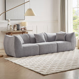 English Elm 111 Inch Sofa, Comfy Sofa Couch With Deep Seats Modern Sofa- 3 Seater Sofa, Couch For Living Room Apartment Lounge Grey