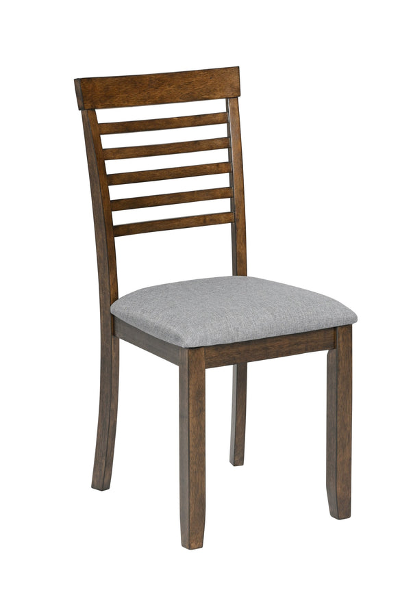 English Elm Wooden Solid Wood Dining Chairs Set of 4 with Ergonomic Ladder Back, Foam Linen Seats, Non-Slip Pads Walnut W1998126410