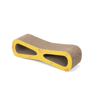 English Elm 8-character Cat Scratcher Lounge Corrugated Cardboard Figure Eight with Paw Embossed Design W2181P153130