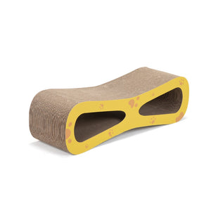 English Elm 8-character Cat Scratcher Lounge Corrugated Cardboard Figure Eight with Paw Embossed Design W2181P153130