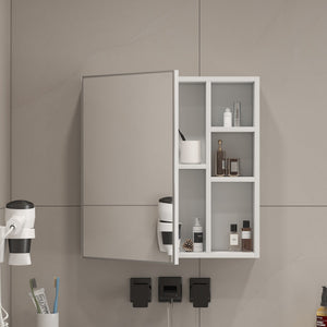 English Elm A white MDF mirror cabinet wall-mounted with storage, high-def glass, space-saving design, easy DIY install W1151135030 W1151P318194