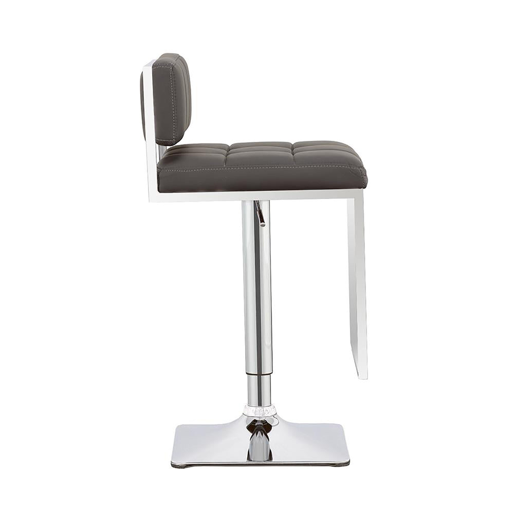 English Elm Grey Adjustable Bar Stool With Chrome Accents - Modern Tufted Faux Leather Comfort For Home Bars B062P153517