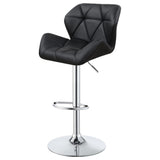 English Elm Chrome and Black Adjustable Bar Stool (Set Of 2)