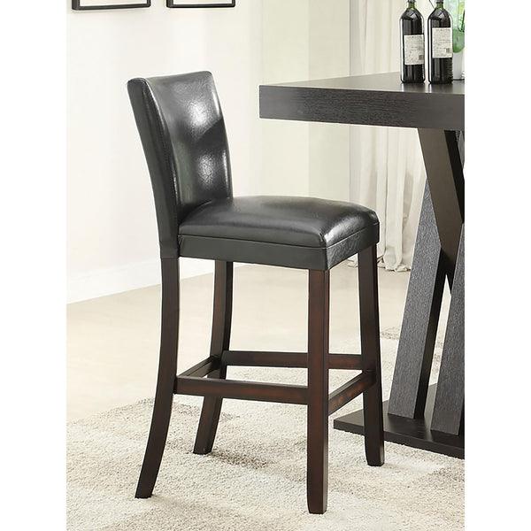 English Elm Cappuccino Bar Height Stools Set Of 2 - Contemporary Design, Plush Comfort, Black Faux Leather Upholstery B062P153484