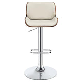 English Elm Ecru and Chrome Adjustable Bar Stool