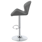 English Elm Chrome and Grey Adjustable Bar Stool (Set Of 2)