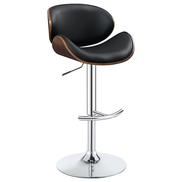 English Elm Black Adjustable Bar Stool With Chrome Base – Modern Design, Ergonomic Comfort, And Versatile Style B062P153496