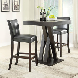 English Elm Cappuccino Bar Height Stools Set Of 2 - Contemporary Design, Plush Comfort, Black Faux Leather Upholstery B062P153484