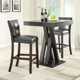 English Elm Cappuccino and Black Bar Height Stool (Set Of 2)