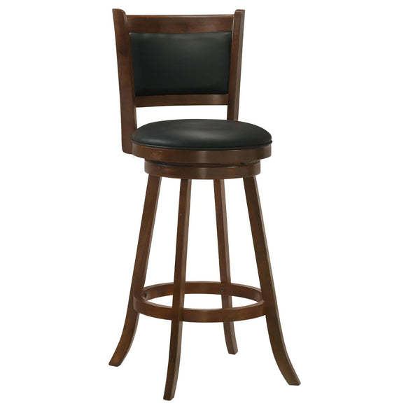 English Elm Chestnut 360° Swivel Stools Set Of 2 - Elegant Black Leatherette & Solid Wood Frame For Home Bars B062P153505