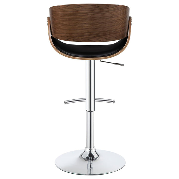English Elm Black Adjustable Bar Stool With Chrome Accents - Mid-Century Style For Modern Kitchen & Dining Spaces B062P153497