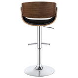 English Elm Black and Chrome Adjustable Bar Stool