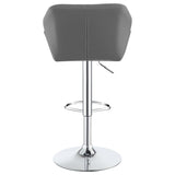 English Elm Chrome and Grey Adjustable Bar Stool (Set Of 2)